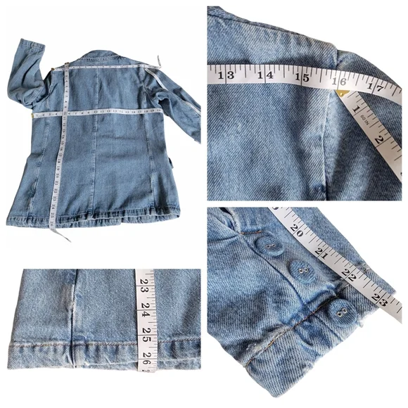 ZARA Denim Double Breasted Blazer Boxy Oversized Jacket Blue Women’s Siz… - Picture 15 of 17